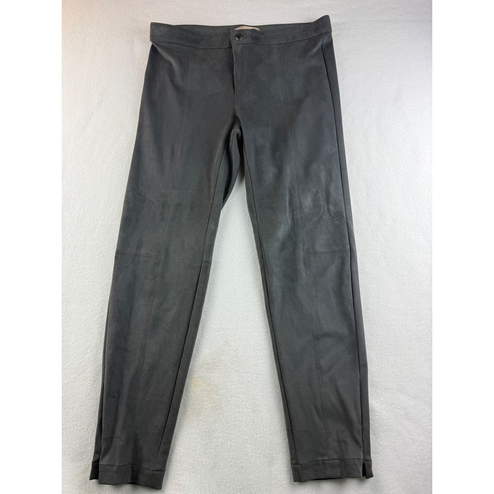 Banana Republic Petite Gray Faux Suede Pants Size 10P Straight Comfort Stretch